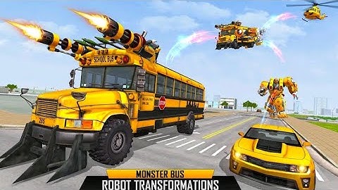 Satisfying & Relaxing Bus Driving।। Army Bus Robot Car Game – Transforming robot Gamplay Part-1