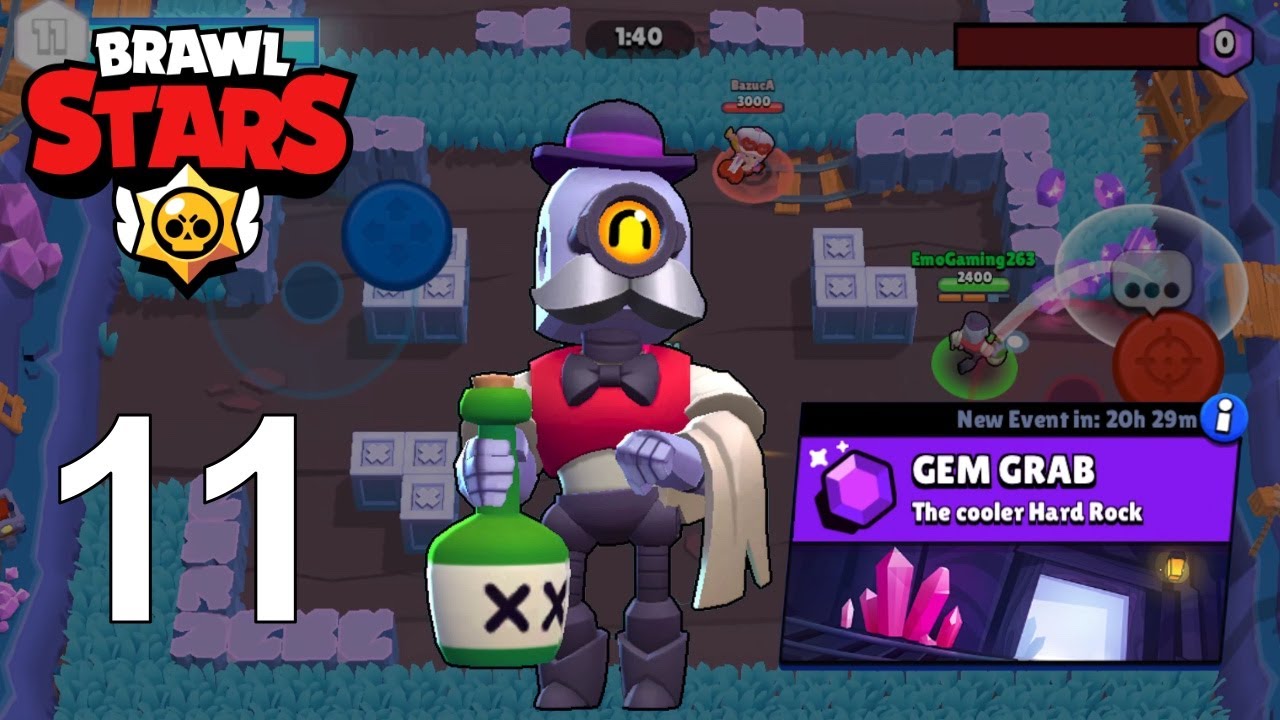 Brawl Stars - Walkthrough Gameplay Part 11 - Barley in Gem Grab - YouTube