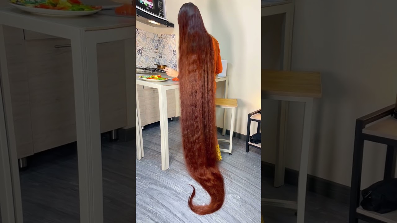 ASMR - Super Long Hair Cooks Food 