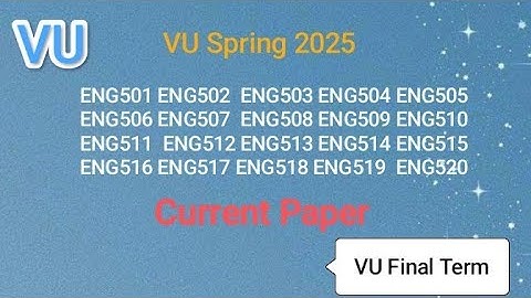 English All Code Current Paper|Spring 2025|VU Final Term 
