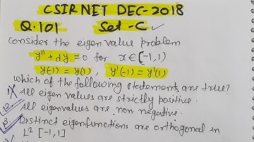 CSIR NET DEC 2018 Q.101 SET-C MATHS SOLUTION | CSIR NET DEC 2018 SLP