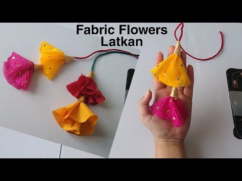 How to make fabric flowers latkan | fabric flower latkan | fabric ...