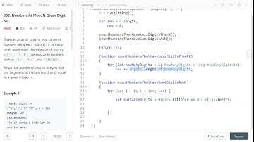 LeetCode 902. [HARD] Numbers At Most N Given Digit Set