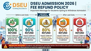 📢 DSEU Admission 2026 : Official Fee Refund Policy Explained 💸 | Important Update for Students #dseu