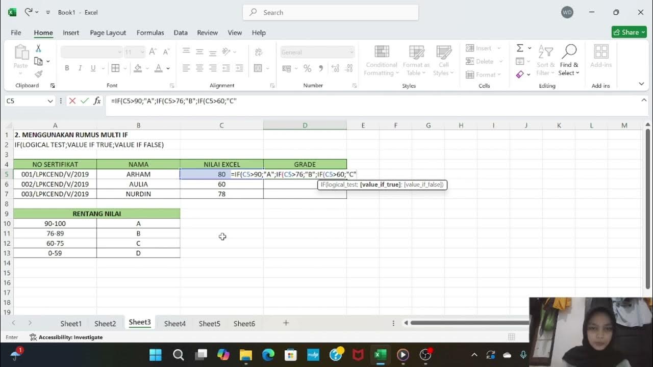 Menggunakan rumus if and or pada microsoft excel youtube