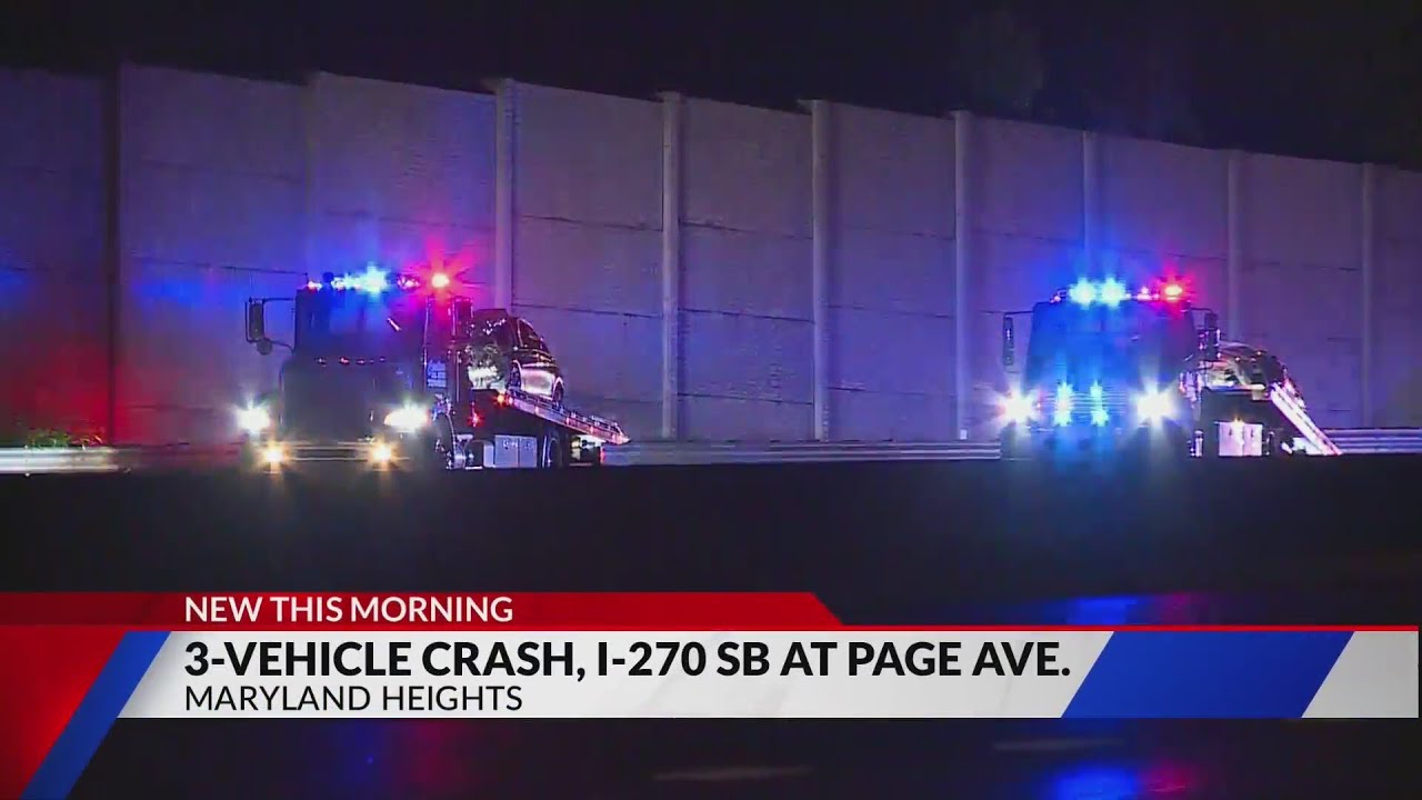 3-vehicle crash temporarily closes I-270 SB lanes - YouTube