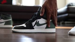 clay green jordan 1 on feet