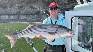 Fishing a cold front for Lake Cumberland Stripers -- March 2023