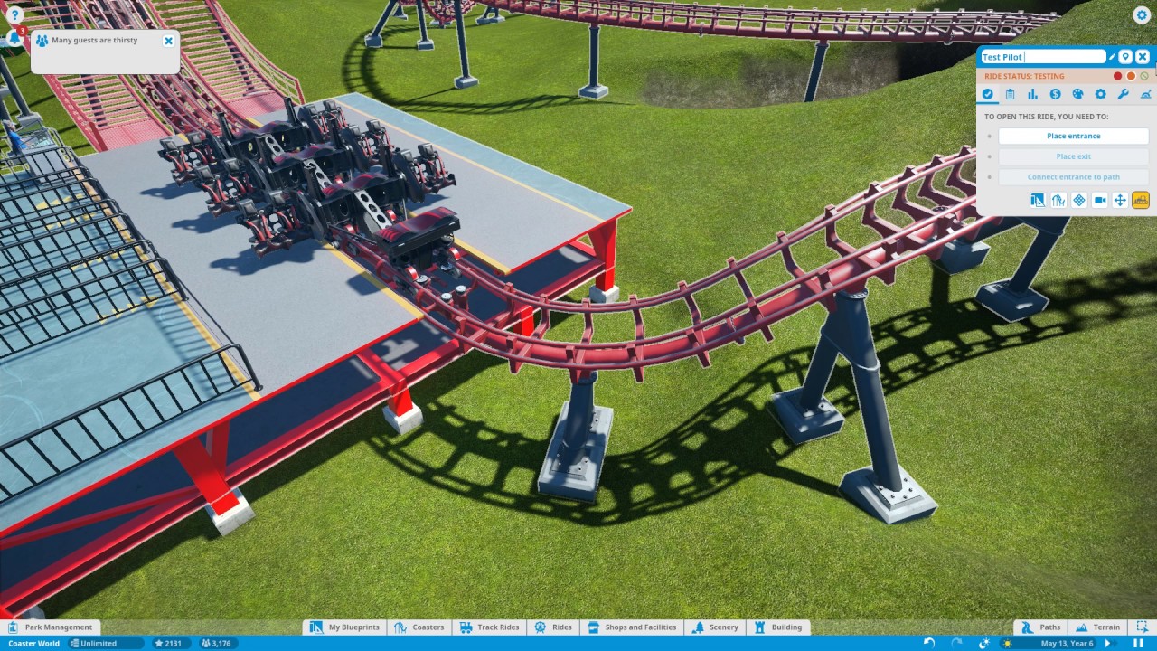 Planet Coaster Ep.10 - Coaster World - Test Pilot + Workshop Area - YouTube