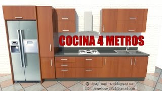 cocina blanca de 4 metros completa con montaje y transporte