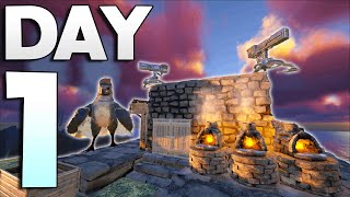 Claiming The BEST Crouch Cave on Day 1 - ARK