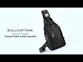 Bull Captain Men Leather Sling Chest Bag Multi-Function Travel Storage Bag