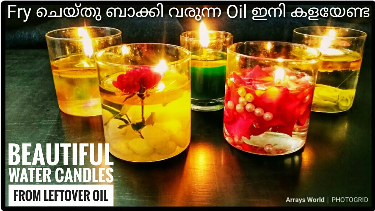 How to make DIY Water CandlesWater Candles From Leftover Oils Home