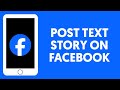 How to Add Text as a Story on Facebook