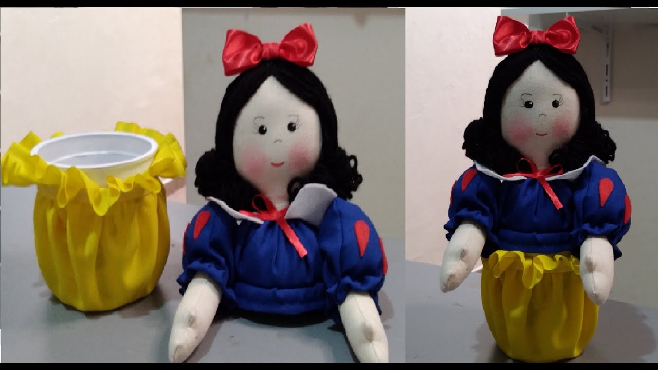 Porta trecos branca de neve, feita com pote de manteiga