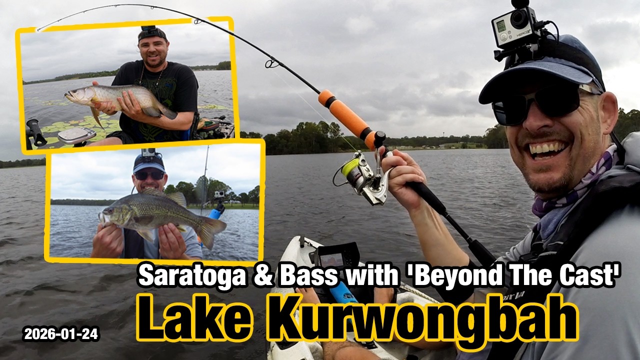Saratoga and Bass with 'Beyond The Cast' – Kayak Fishing at Lake Kurwongbah
