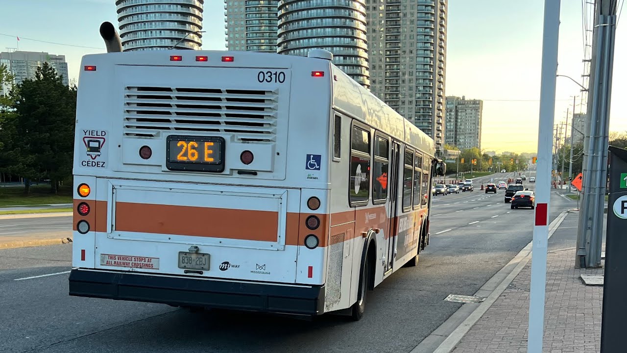 Bright and Early run on route 26 , while riding a 2003 Miway New Flyer D40LF with an amazing ISL