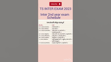 TS INTER 2023 2nd year exam schedule #shorts #ytshorts #latestnews #trending #inter2ndyearexams