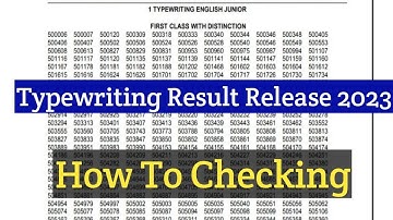 TN Typewriting Exam Result 2023 AugustLink, Check TNDTE Results