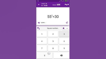 Math Tricks - Training mode - square numbers between 50 and 59 - level 014 (Number Keyboard)