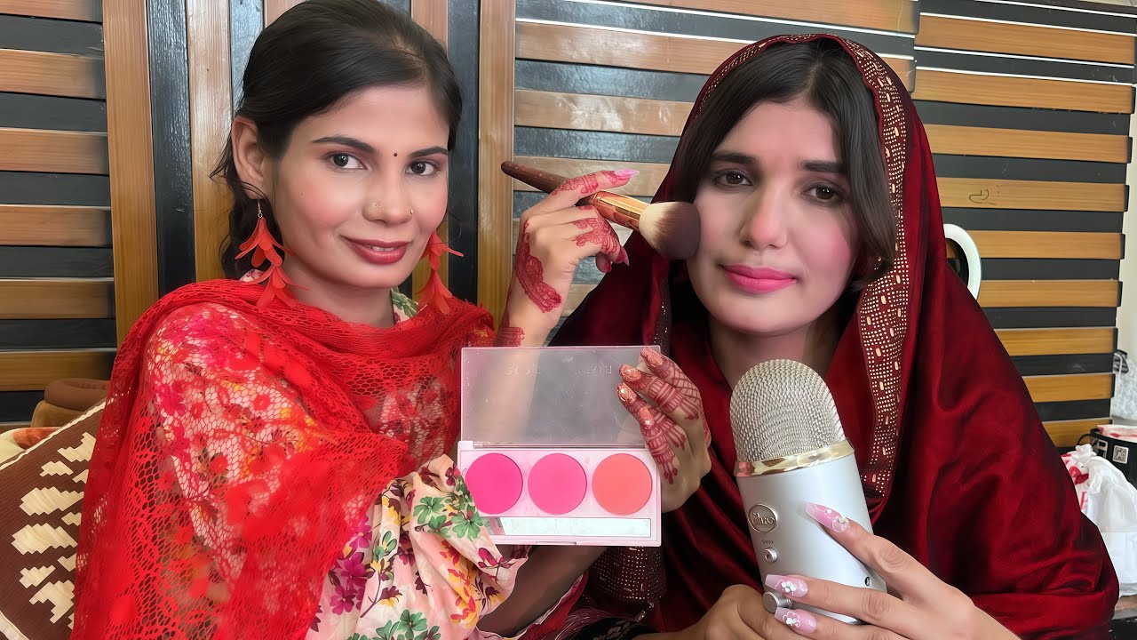 ASMR Makeup By My Friend Relaxing Sounds & Soft Whisper