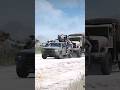 Soldiers Destroy A Military Truck Pursuing Their Car With A Machine Gun In GTA 5