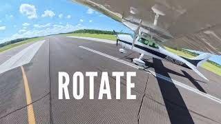 Crosswind takeoff in the Cessna 182P headed to Ingalls Field, VA (KHSP)