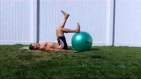 Stability Ball Single Leg Bridge
