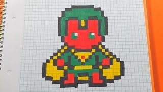 Como hacer a VISION de LOS VENGADORES | Pixel Art @davidIMAPixelArtYT