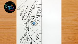 Drawing Naruto Style Face Sketch by AmirreaTheArtist