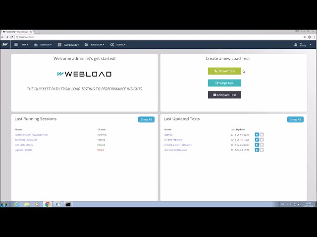 WebLOAD Cloud Dashboards Demo