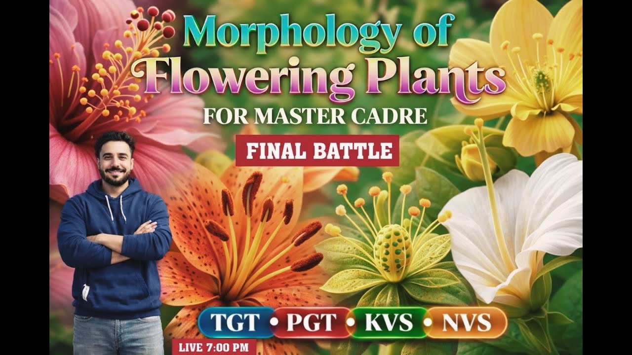 CLASS 16I MORPHOLOGY OF FLOWERING PLANTS FOR MASTER CADRE AND LECTURER CADRE TGT PGT BY GOURAV SIR