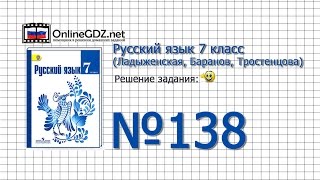 Задание № 138 — Русский язык 7 класс (Ладыженская, Баранов, Тростенцова) Задание № 138 — Русский язык 7 класс (Ладыженская, Баранов, Тростенцова)