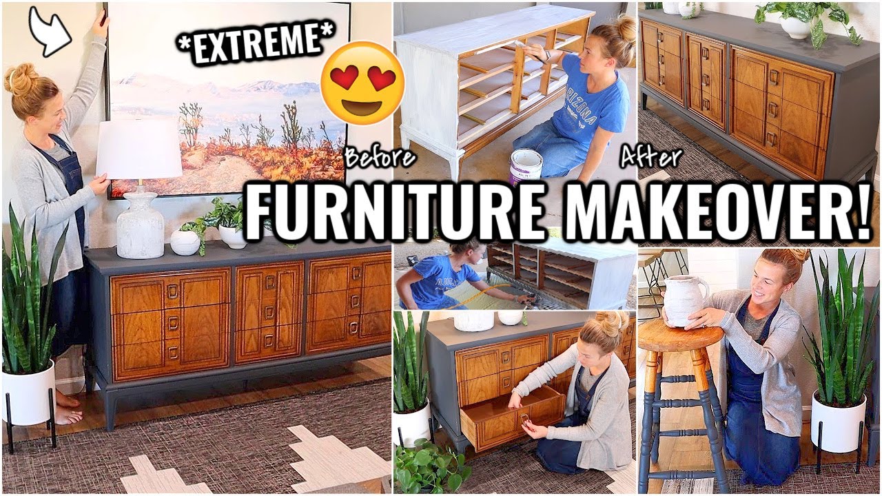 FURNITURE MAKEOVER!!😍 DIY HOME DECOR THRIFT FLIPS SHOP & DECORATE