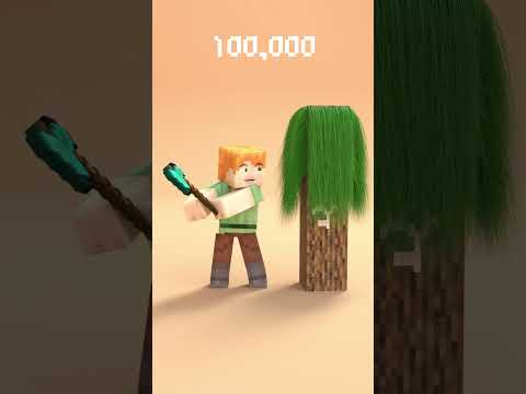 Minecraft Alex vs Unbreakable Tree 🌲🪓 #minecraft #blender3d