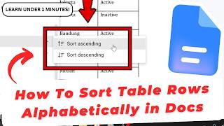 How To Sort Table Rows Alphabetically in Google Docs