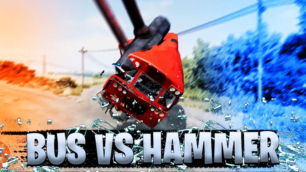 Cliff Drop Crashes BUS VS HAMMER | BeamNG Drive