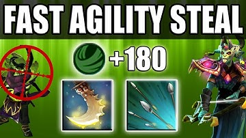 Insanely fast AGILITY Steal +180 [Essence Shift + Focus Fire] Dota 2 Ability Draft