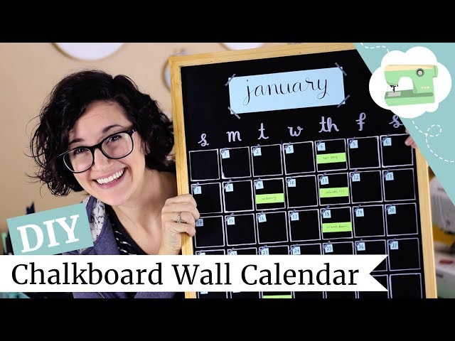 NAVY Chalkboard Wall and GIANT Calendar Tutorial  Chalkboard wall, Chalkboard  calendar, Chalkboard wall calendars