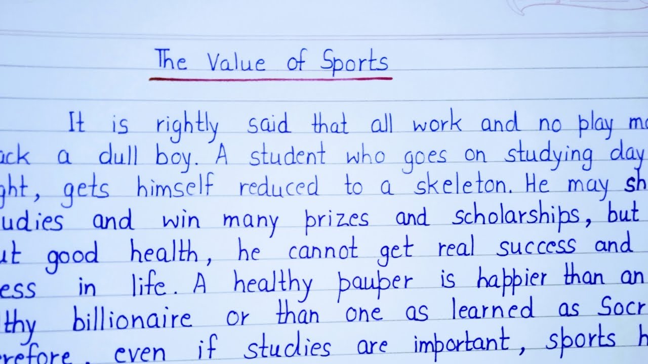 Essay On The Value Of Sports In English Paragraph On The Value Of Essay On The Value Of Sports In English Paragraph On The Value Of