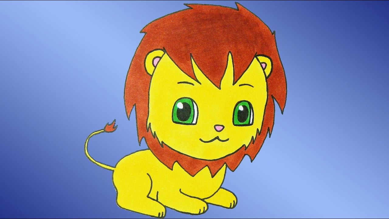 How to Draw a Cute Lion - YouTube