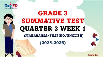 SUMMATIVE TEST ||GRADE 3 ||QUARTER 3 WEEK 1 