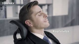 Tonfary Ergonomischer Bürostuhl - Verstellbare 3D Armlehne, Neigefunktion Der Rückenlehne - Fary819