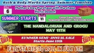 Bath & Body Works Spring & Summer Timelime With Summer SAS!