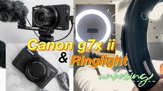 CANON g7x MARK ii + 18” RING LIGHT unboxing