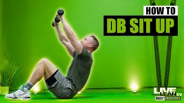 How To Do A LONG ARM DUMBBELL SIT UP | Exercise Demonstration Video and Guide
