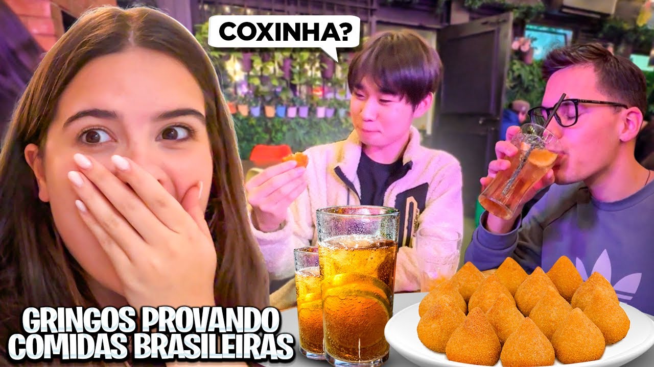 GRINGOS PROVANDO E AVALIANDO COMIDA BRASILEIRA