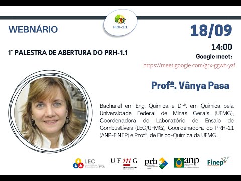 1° Palestra de Abertura do PRH-1.1 (Coordenadora Profª. Vânya Pasa)