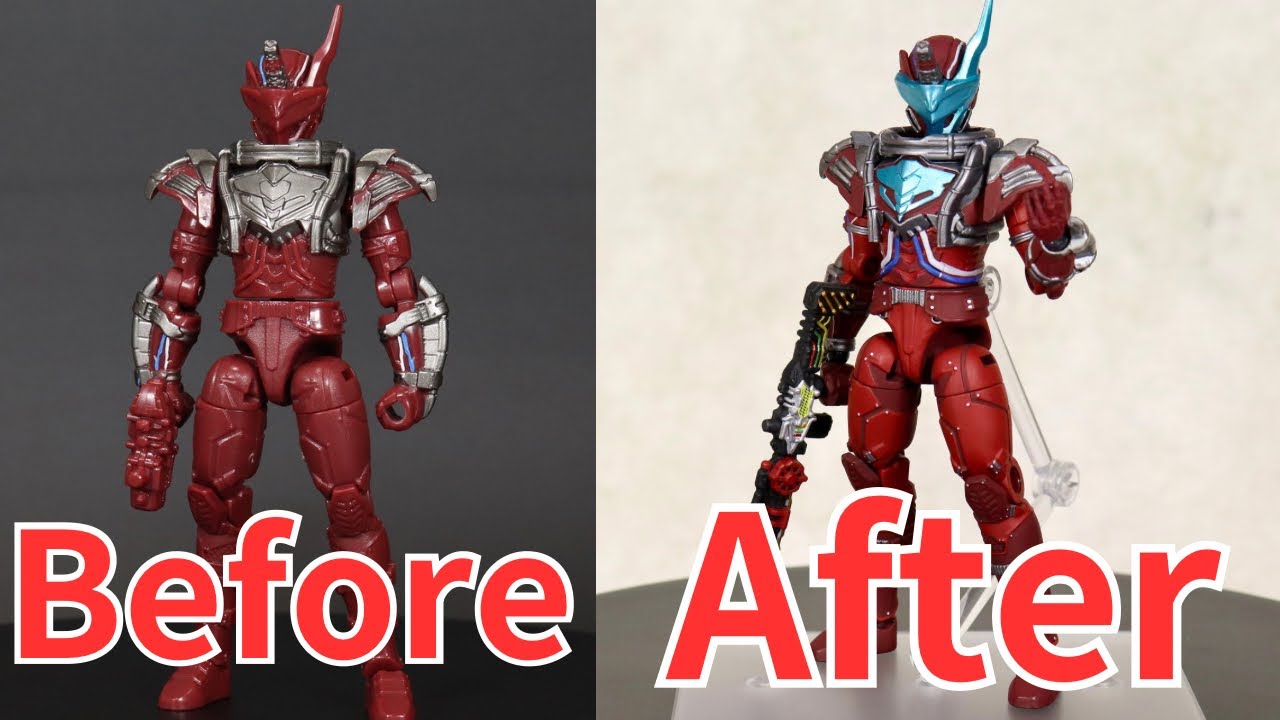 筆塗り 水性塗料で全塗装 マスキング一切無し 創動ブラッドスターク 仮面ライダービルド Youtube