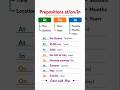 Prepositions - At, On, In sentences with examples #education #englishgrammar#viral #suscribe